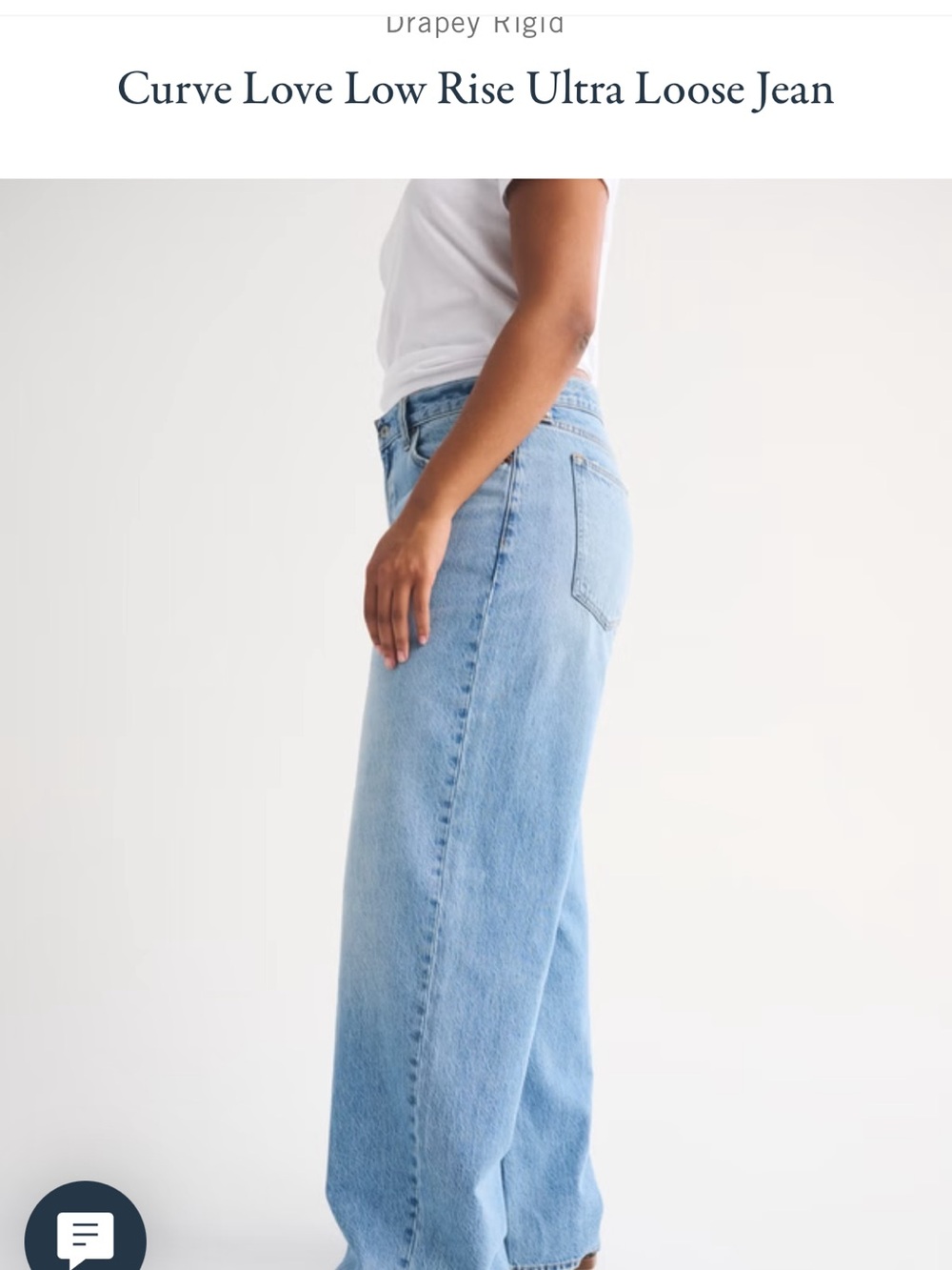 Abercrombie Curve Love Low Rise Ultra Loose Jean - Medium Wash